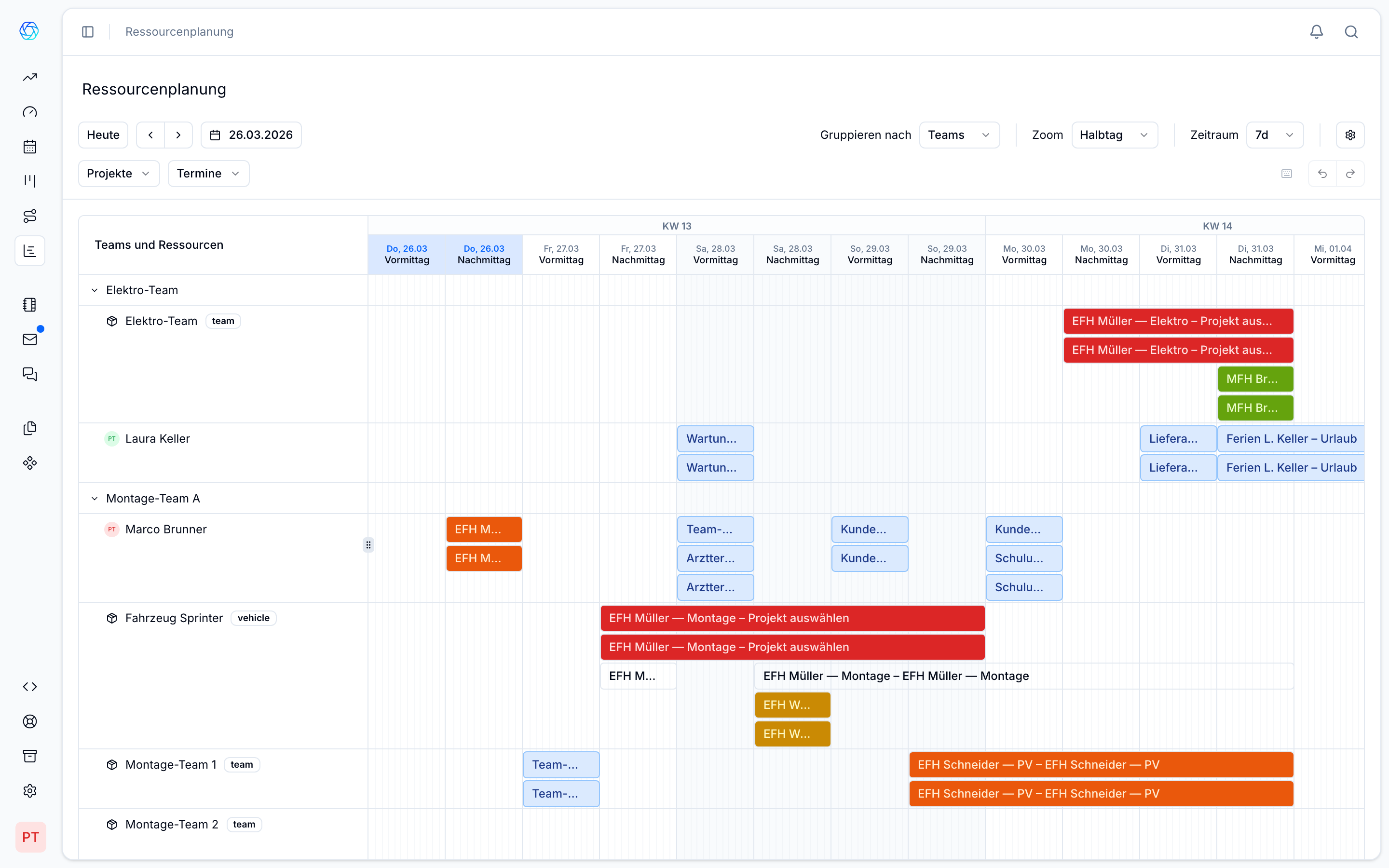 Ressourcenplanung & Dispo